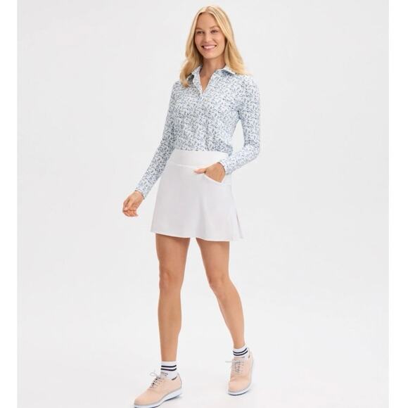 Renwick RNWK NWT White Knit Pleat Back Athletic Tennis Golf Skirt Skort, Medium - Picture 1 of 15